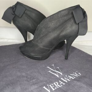 Vera Wang Black Leather High Heels